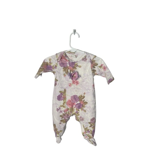 vintage cachcach purple floral one piece romper 0-3 months - Picture 1 of 2
